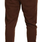 Brown Cashmere Men Drawstring Jogger Pants