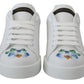 Chic White Portofino Sneakers with Floral Accents