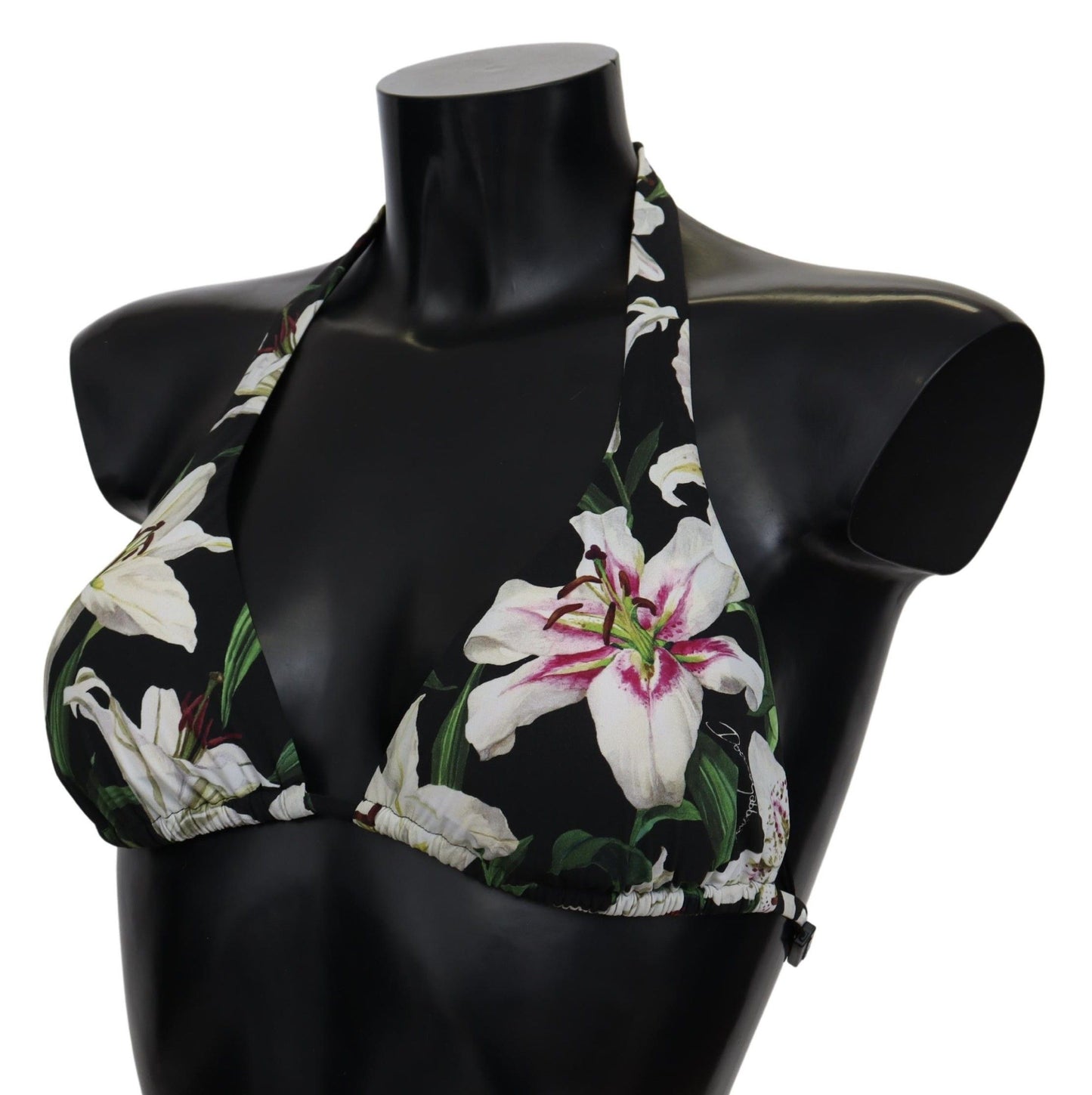 Elegant Lilies Print Bikini Top for Summer Escapes