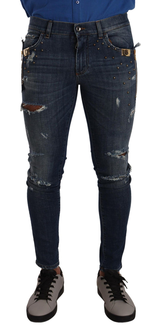 Sleek Slim Fit Dark Blue Denim Jeans