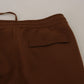 Brown Cashmere Men Drawstring Jogger Pants
