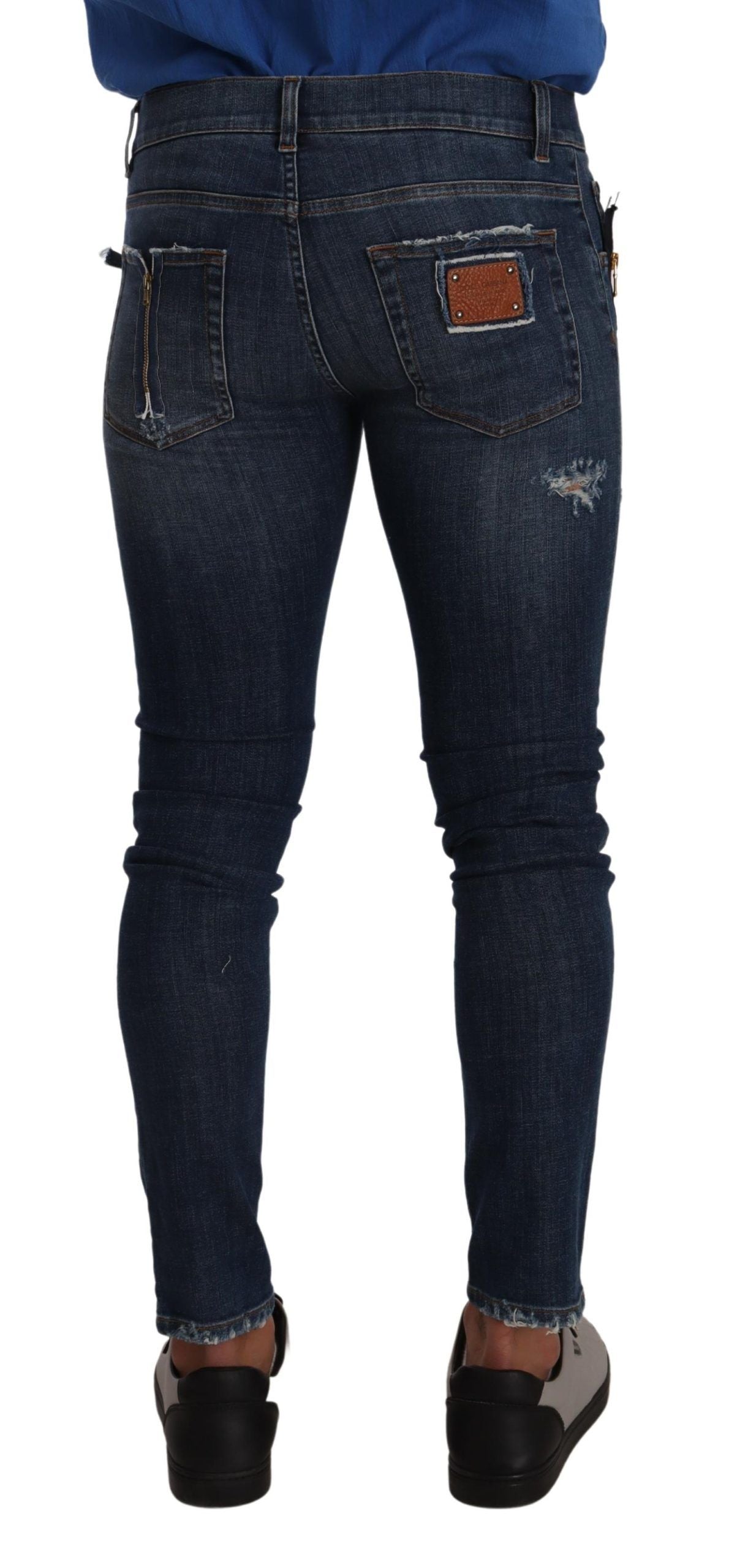 Sleek Slim Fit Dark Blue Denim Jeans