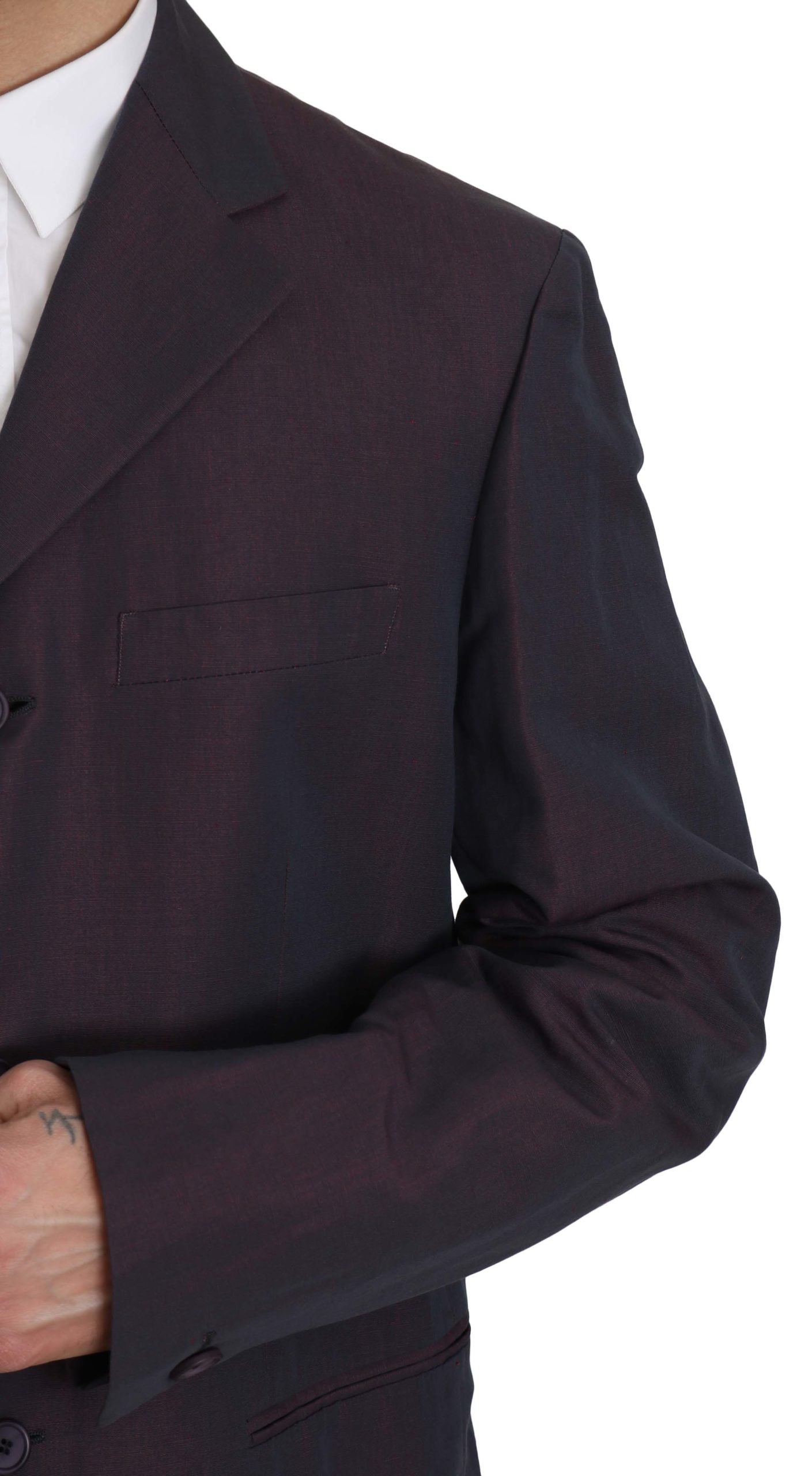 Elegant Purple Linen-Cotton Blend Suit