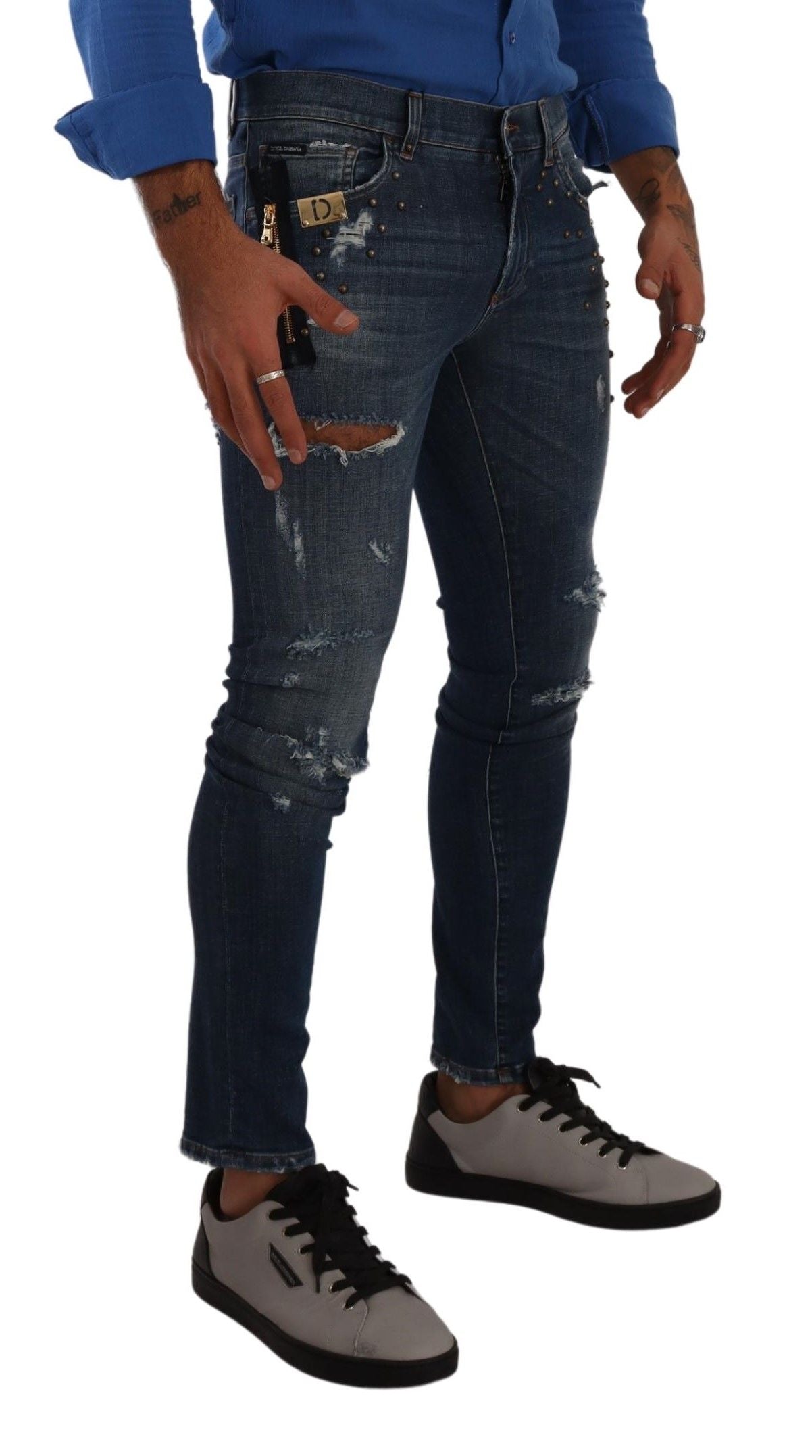 Sleek Slim Fit Dark Blue Denim Jeans