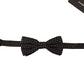 Elegant Black Silk Polka Dot Bow Tie