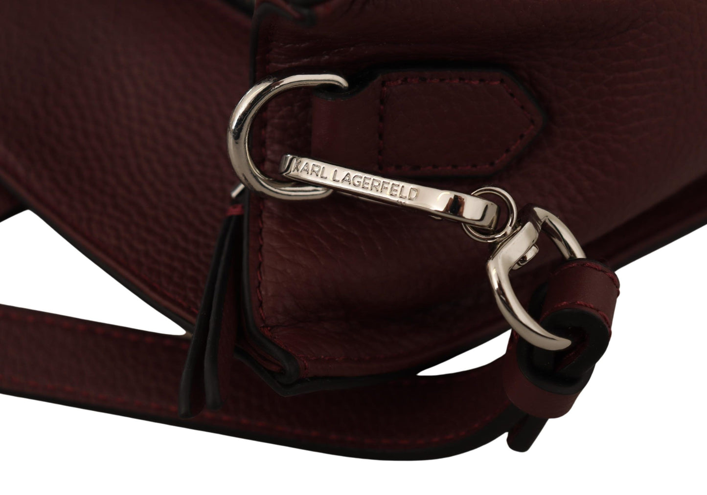 Elegant Wine-Toned Leather Tote with Zip Closure