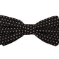 Elegant Black Silk Polka Dot Bow Tie