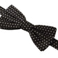 Elegant Black Silk Polka Dot Bow Tie