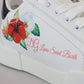 Chic White Portofino Sneakers with Floral Accents