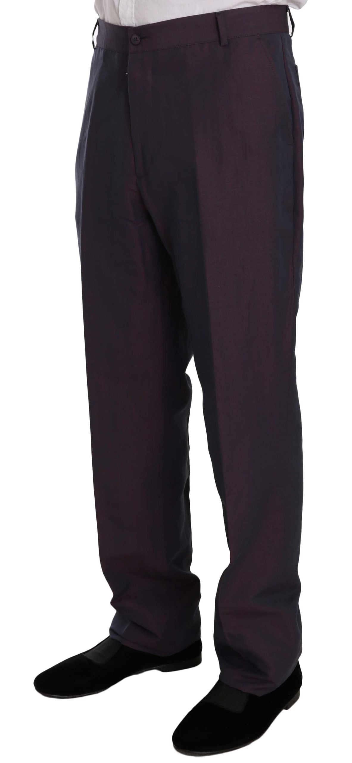 Elegant Purple Linen-Cotton Blend Suit