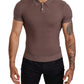 Elegant Purple Silk Polo Shirt