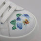 Chic White Portofino Sneakers with Floral Accents