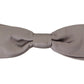 Elegant Silver Silk Bow Tie for Sophisticated Evening