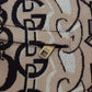 Beige Logo Print Cotton Jogger Pants