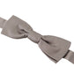 Elegant Silver Silk Bow Tie for Sophisticated Evening