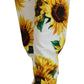 Sunflower Print Cotton Sweatpants