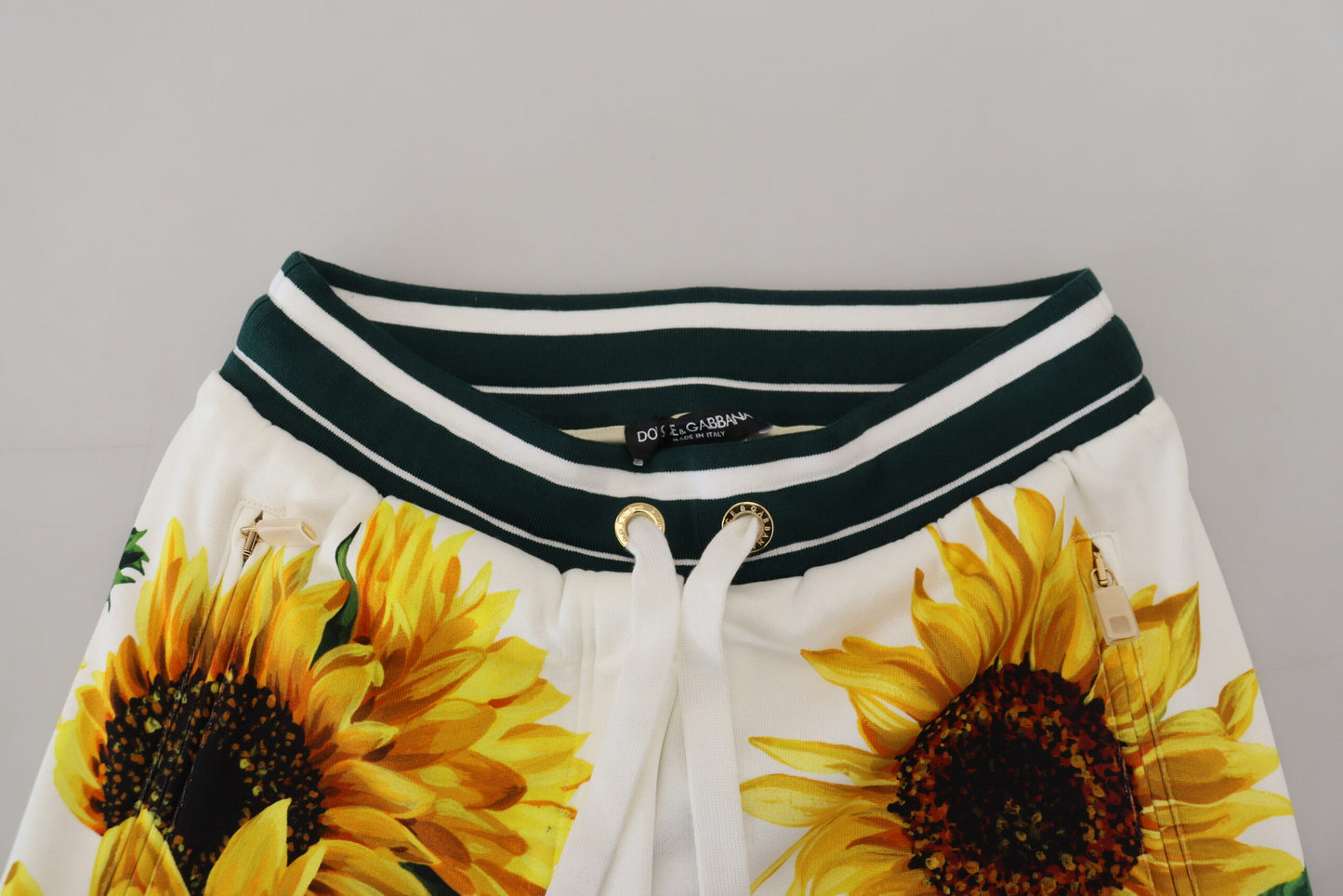 Sunflower Print Cotton Sweatpants