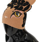 Brown Cats Eye Embroidered Beanie Cashmere Hat