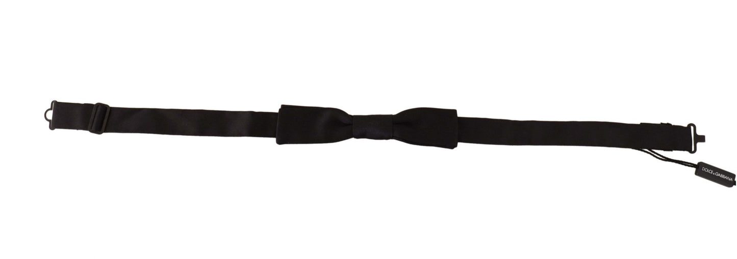 Elegant Black Silk Bow Tie