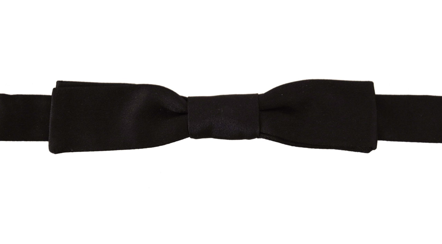 Elegant Black Silk Bow Tie