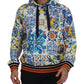 Majolica Print Cotton Hooded Sweater