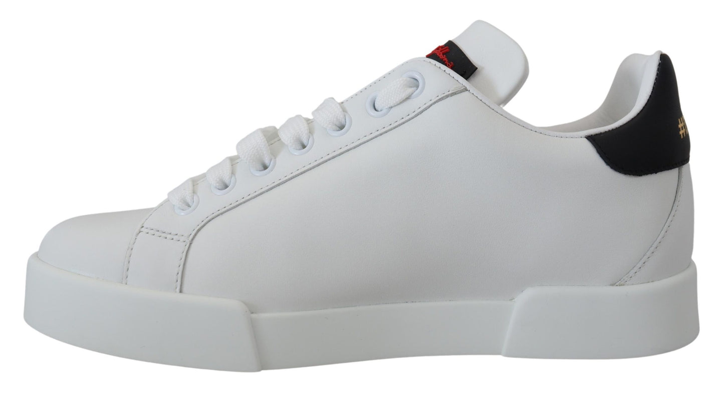 White Logo Patch Embellished Sneakers Shoes