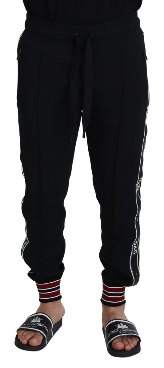 Elegant Black Jogger Pants with Logo Detail