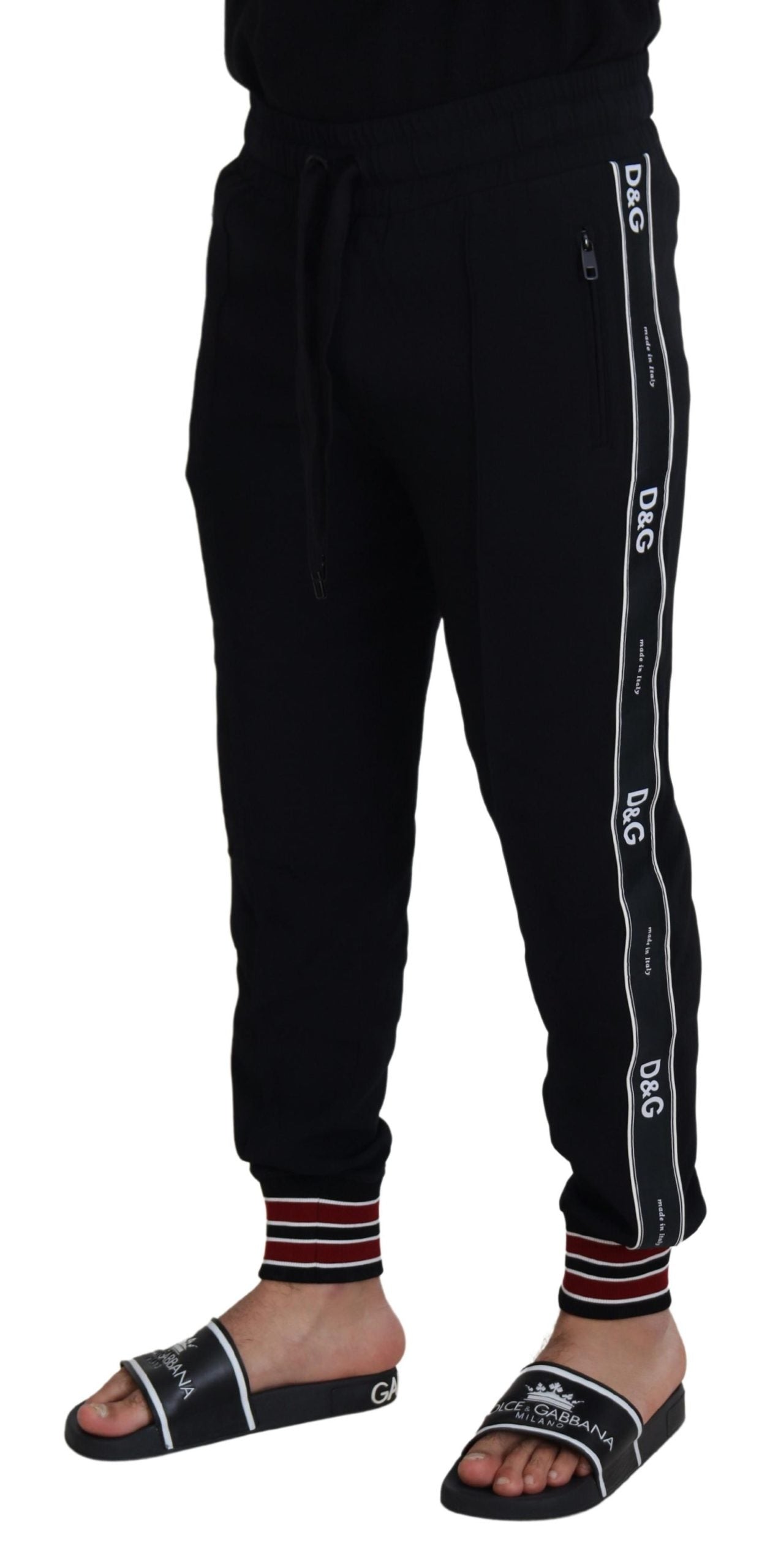 Elegant Black Jogger Pants with Logo Detail