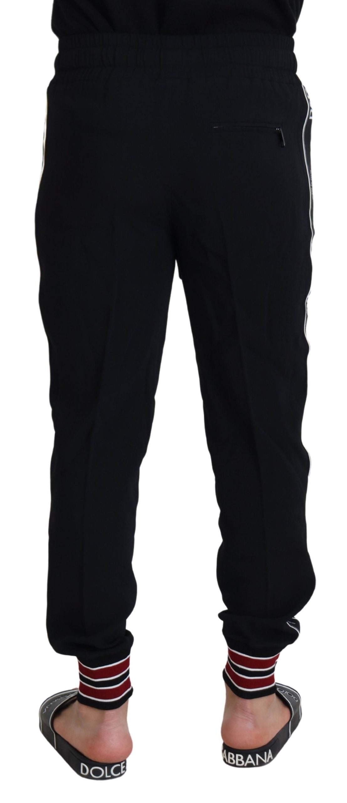 Elegant Black Jogger Pants with Logo Detail