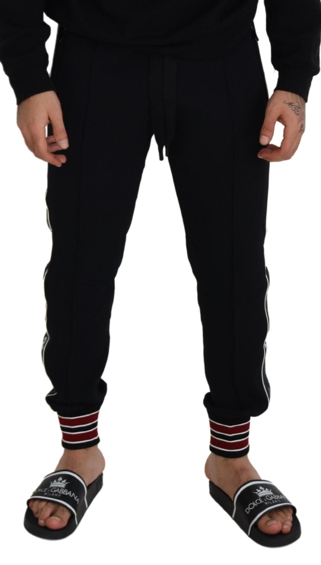 Elegant Black Jogger Pants with Logo Detail