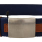 Elegant Blue Cotton-Leather Men's Belt