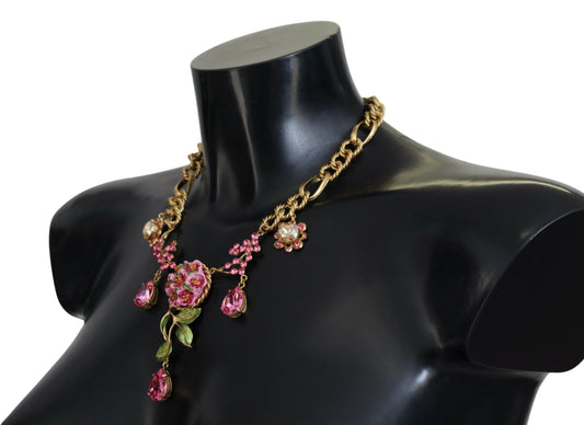 Elegant Floral Roses Gold-Plated Necklace