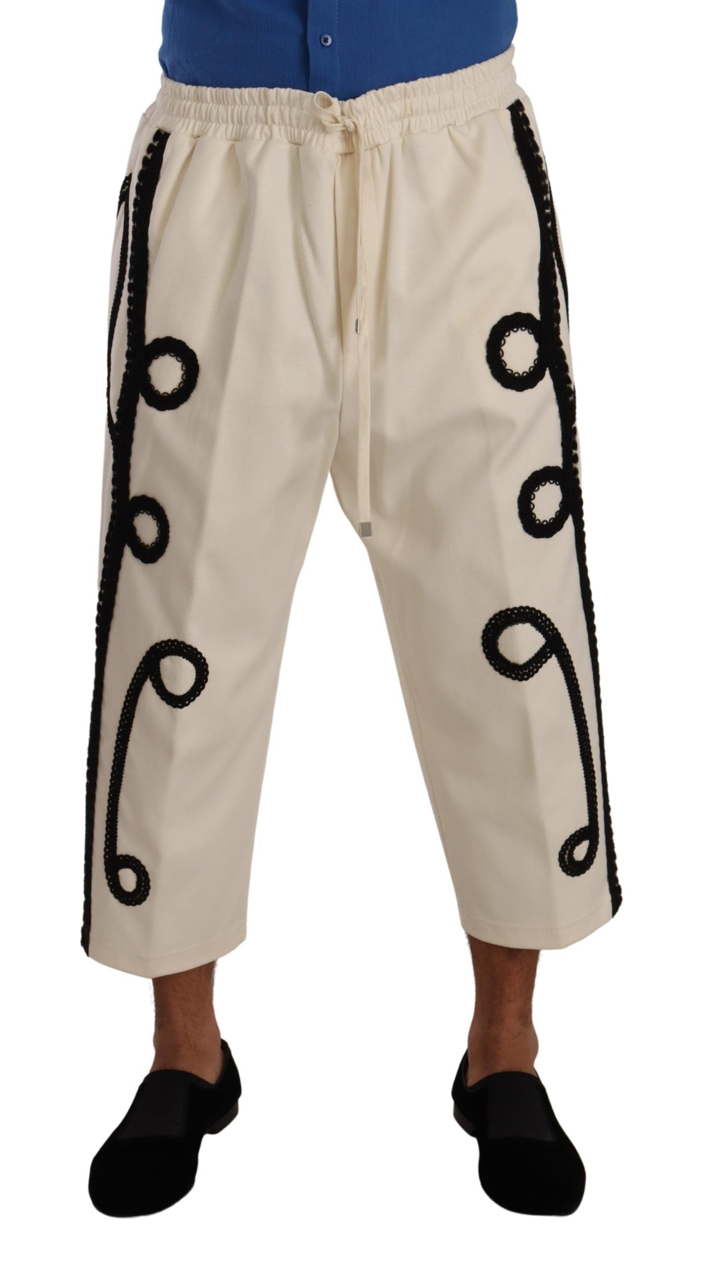 Elegant Off-White Cropped Torero Pants