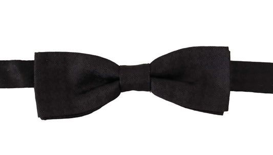 Elegant Black Silk Bow Tie