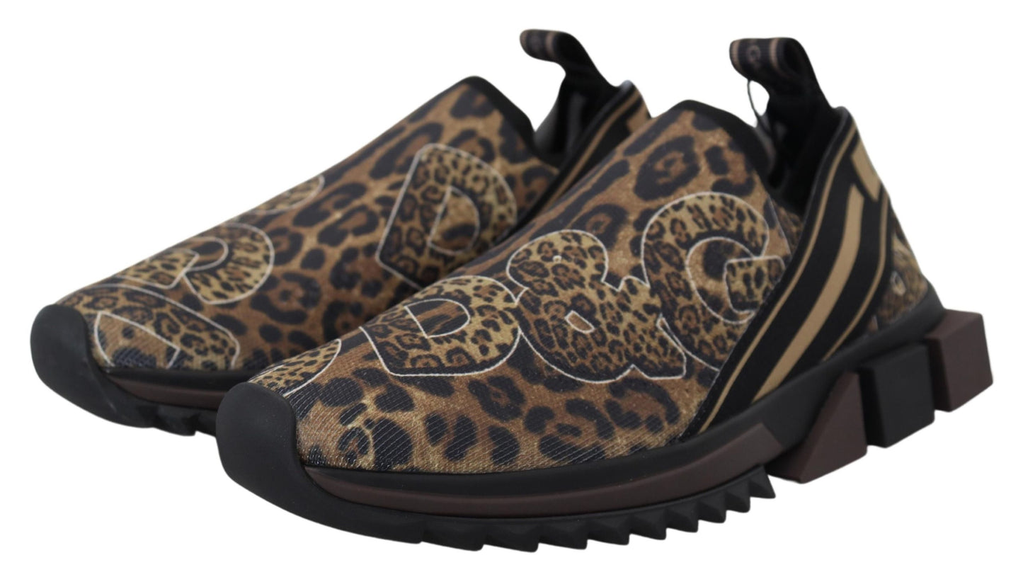 Chic Leopard Print Cotton Sneakers