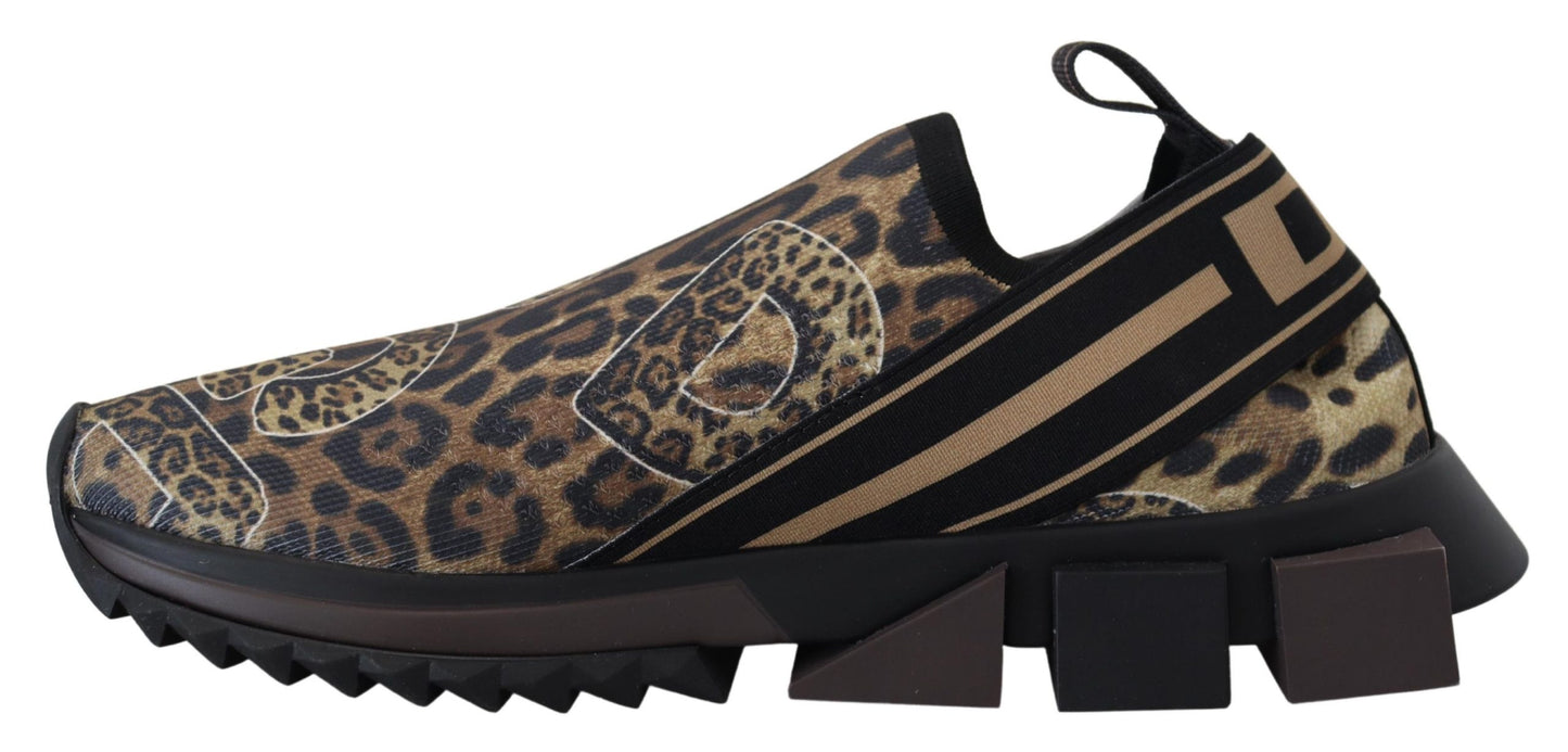 Chic Leopard Print Cotton Sneakers