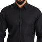 Elegant Black Slim Fit Cotton Shirt