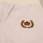 White Polyester Crown Logo Jogger Pants