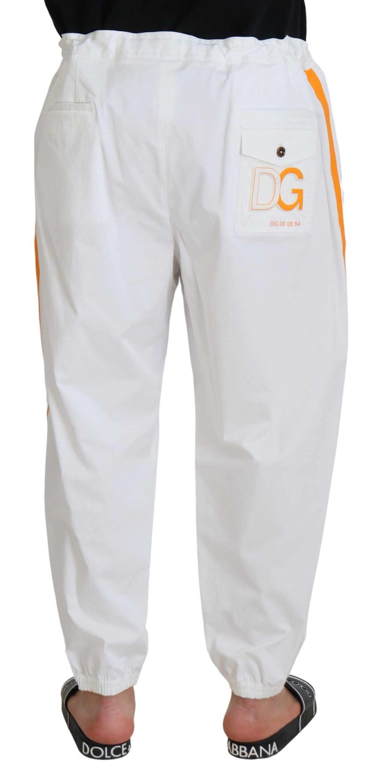 Elegant White Cotton Jogger Pants