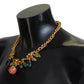 Elegant Floral Fruit Motif Gold Necklace