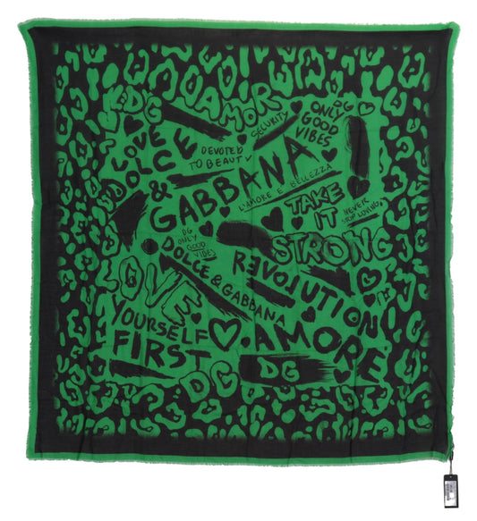 Elegant Green Square Scarf