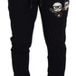Black Cotton #DGFamily Sequined Jogger Pants