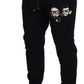 Black Cotton #DGFamily Sequined Jogger Pants