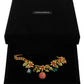 Elegant Floral Fruit Motif Gold Necklace