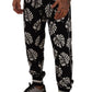 Elegant Leaf Print Jogger Sweatpants