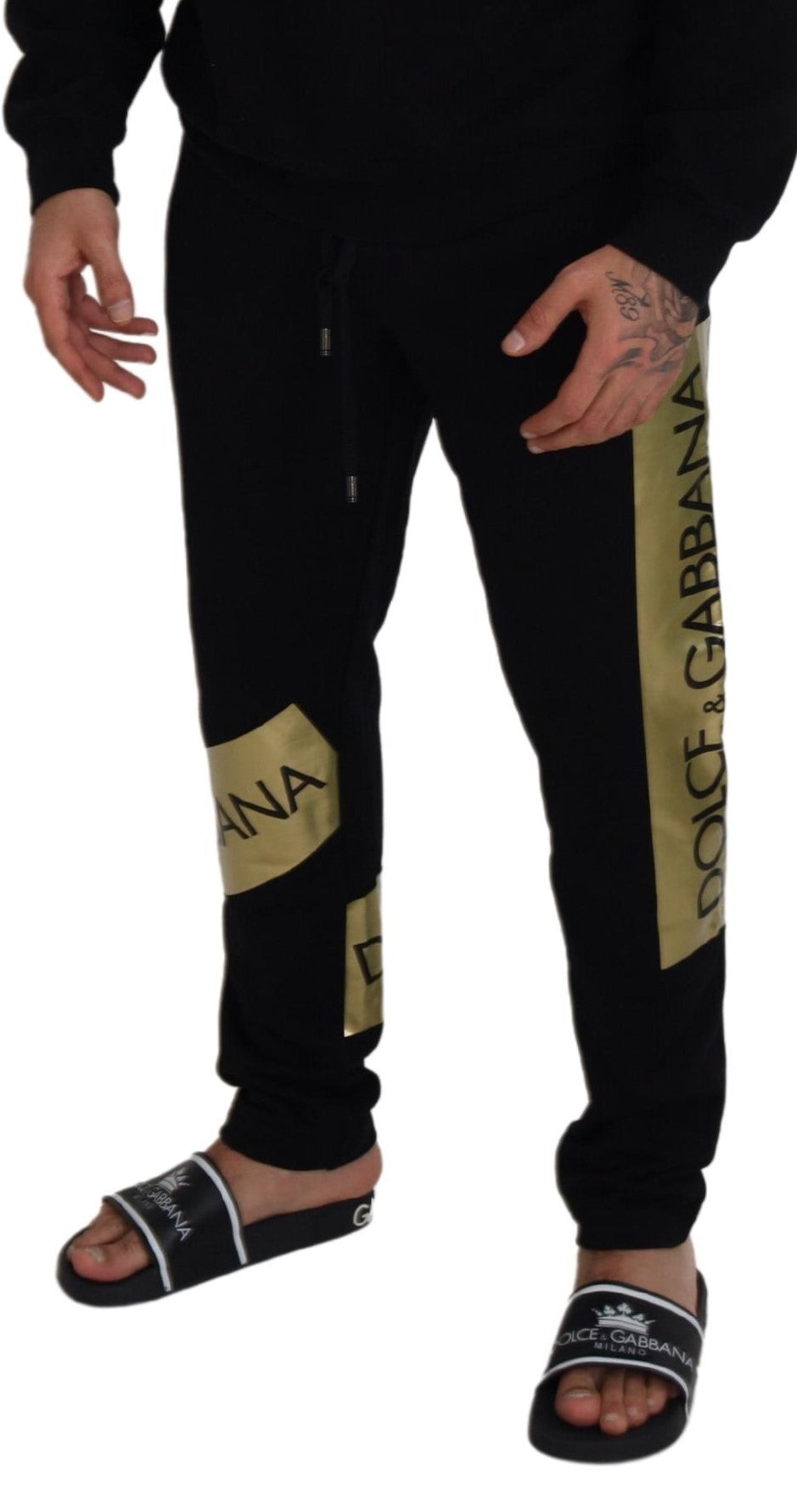 Elegant Black Cotton Jogger Pants