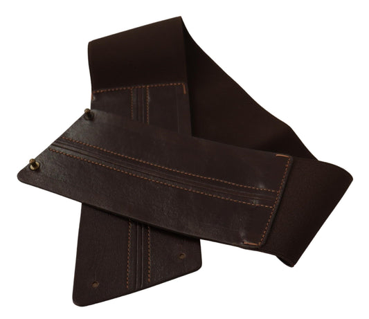 Elegant Brown Leather Waist Belt for Women