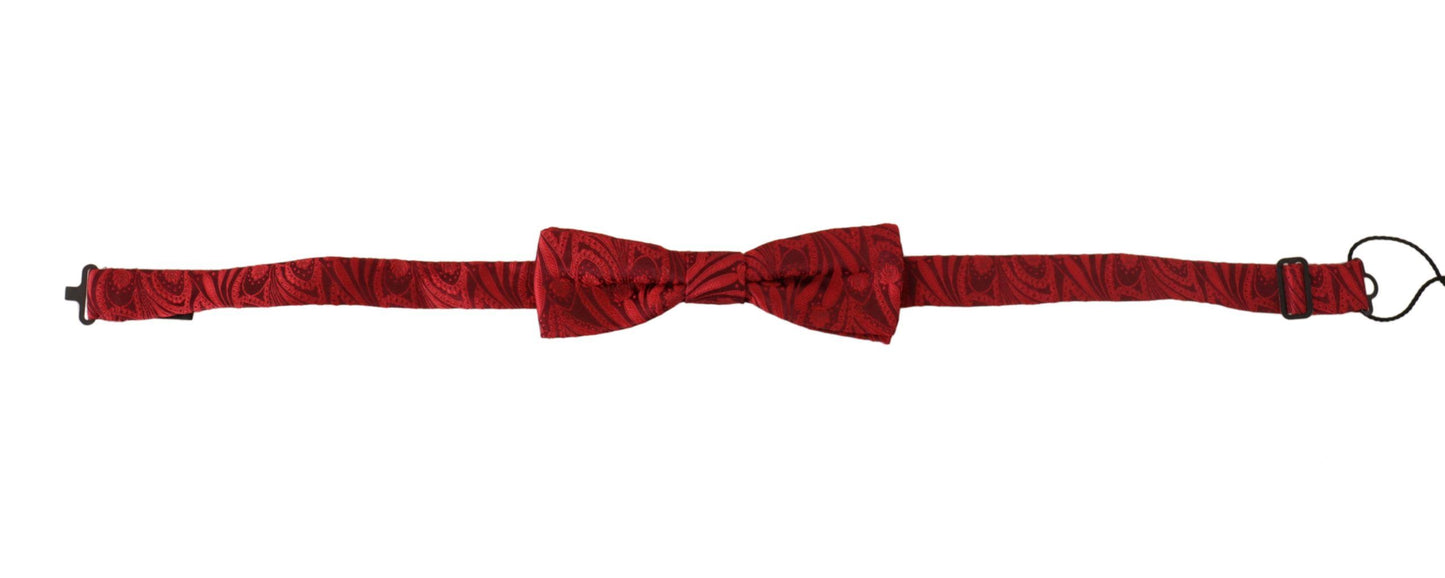 Elegant Red Silk Bow Tie