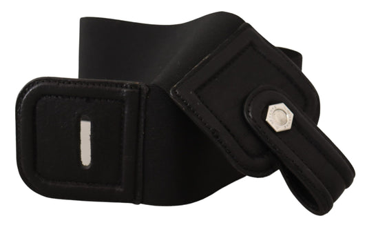 Elegant Black Leather Fashion Belt