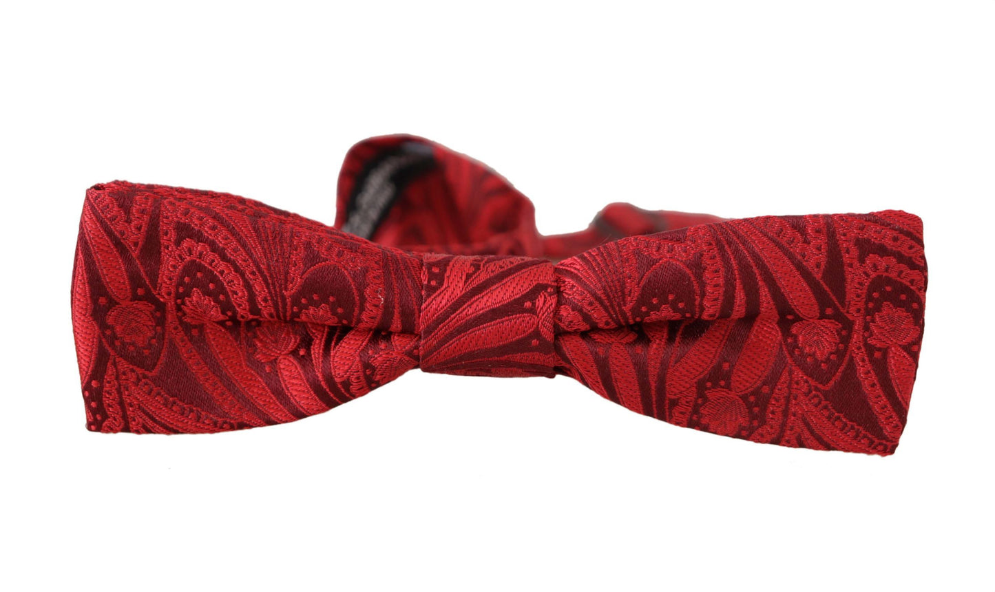 Elegant Red Silk Bow Tie